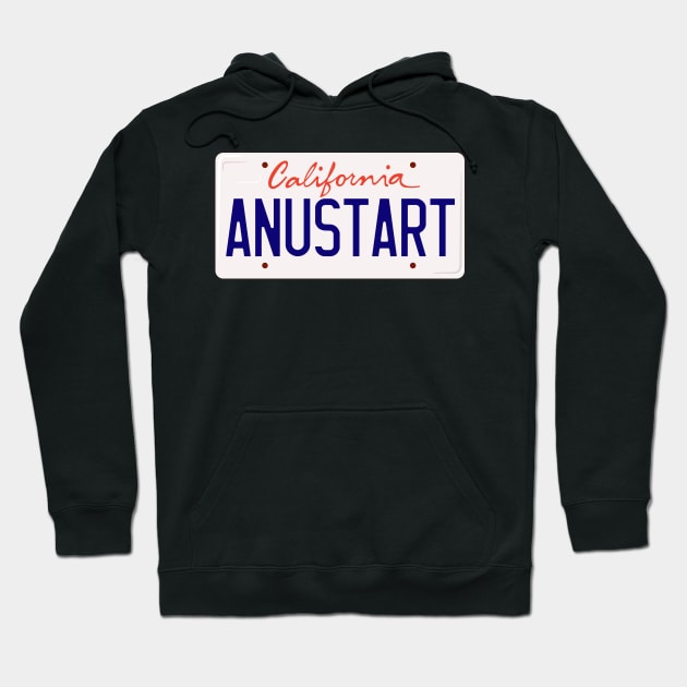 Tobias Funke Anustart A New Start License Plate Hoodie by Meta Cortex